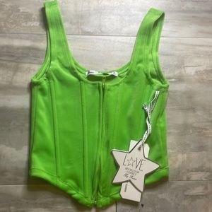 NWT VELOUR LIME GREEN CORSET SIZE SMALL